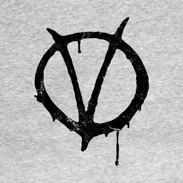 V for Vendetta Symbol Vintage by Coccomedian